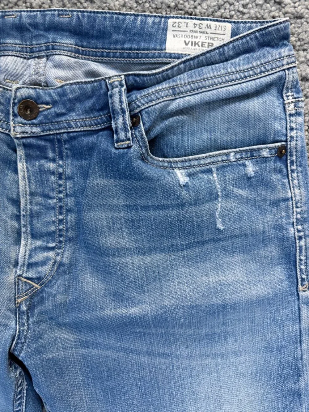 Diesel Viker 008W7 Regular Straight Men's Stretch Jeans Size 34x32- Very Good UC